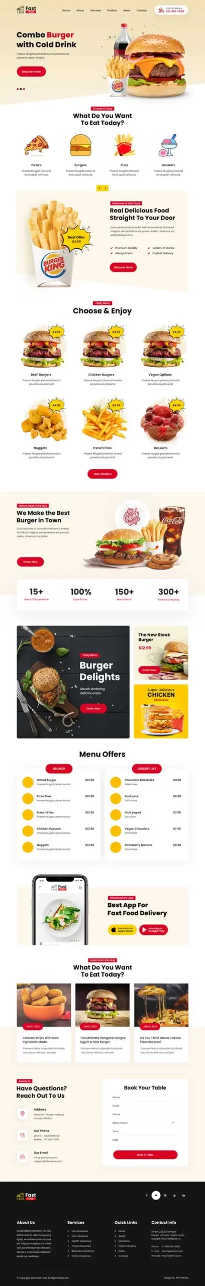 fast food WordPress theme