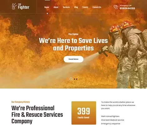 SKT Firefighter - Fire Department WordPress Theme for Emergency Services Websites