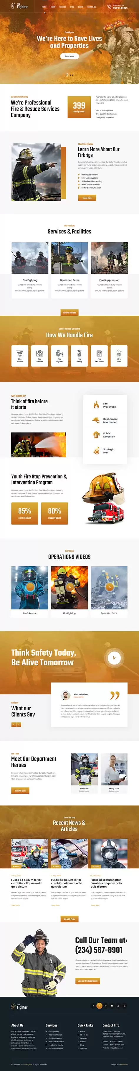 fire department WordPress theme