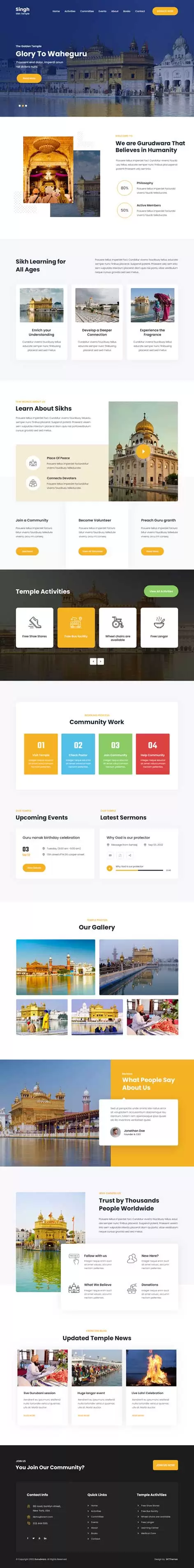 SKT Sikhism - Gurudwara WordPress theme