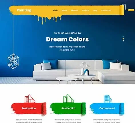Painting Company WordPress Theme for House Painters and Decor Services