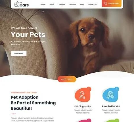 Pet Care - animal WordPress theme