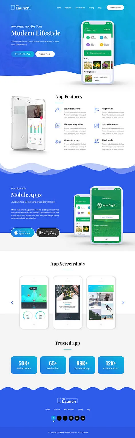 app portfolio WordPress theme