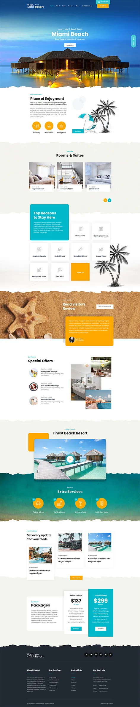 beach resort WordPress theme