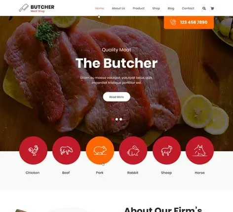Butcher - Butcher Shop WordPress Theme