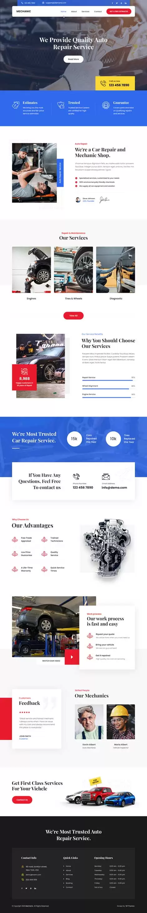 SKT Mechanics - Car Mechanic WordPress Theme