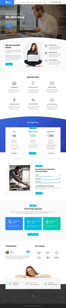 Best Computer Repair WordPress Theme for Tech Support & IT Services