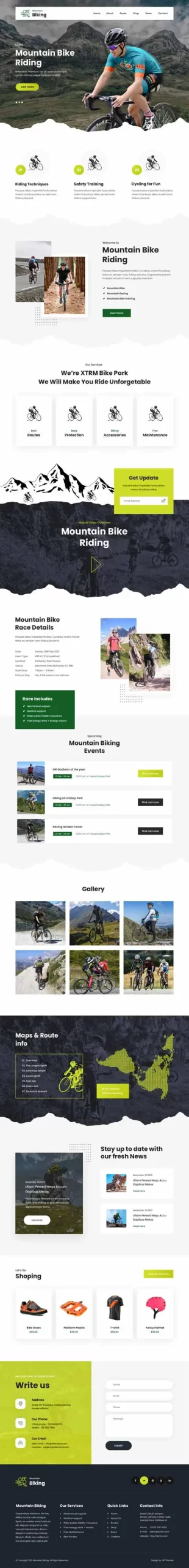 cycling club WordPress theme
