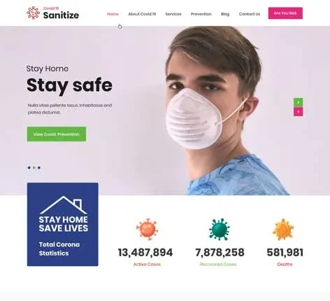 SKT Sanitization Pro - Disinfection WordPress theme