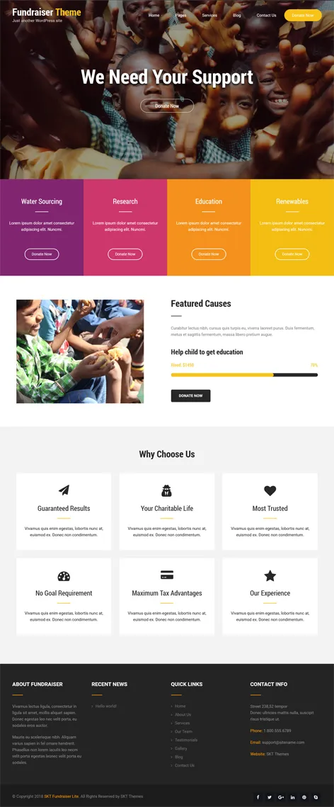 free fundraising WordPress theme