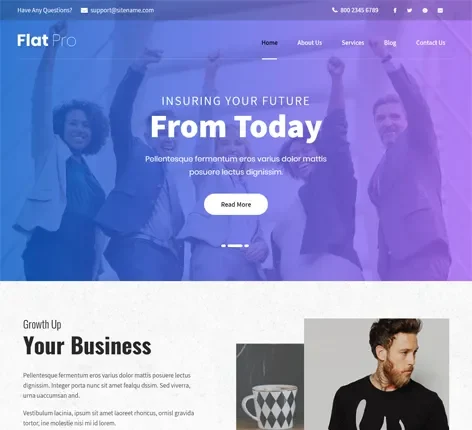 Flat Lite - free landing page WordPress theme