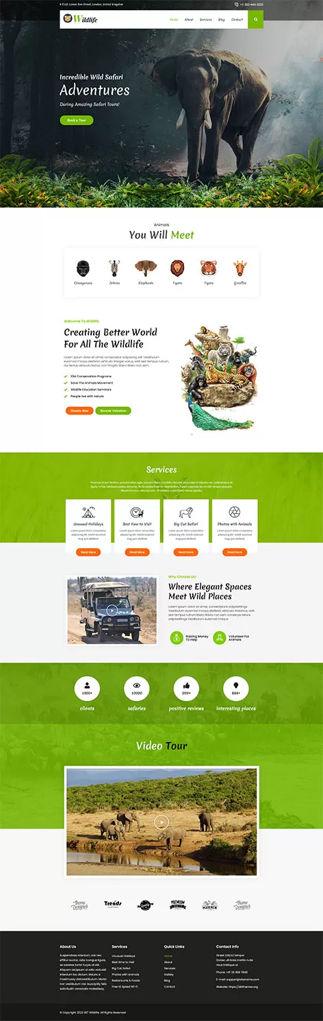 SKT Wildlife - Free Wild World WordPress Theme