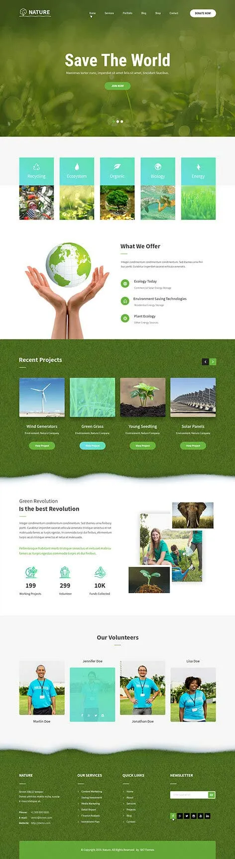 green nature WordPress theme