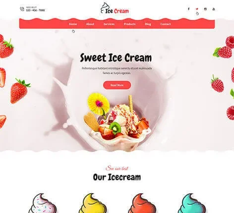 Ele IceCream - Ice Cream WordPress Theme