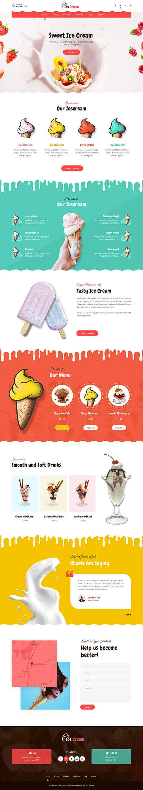 Ele IceCream - Ice Cream WordPress Theme