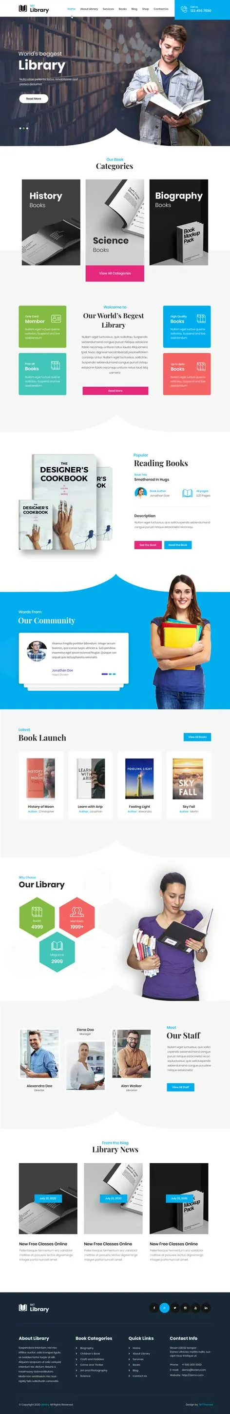 library WordPress theme