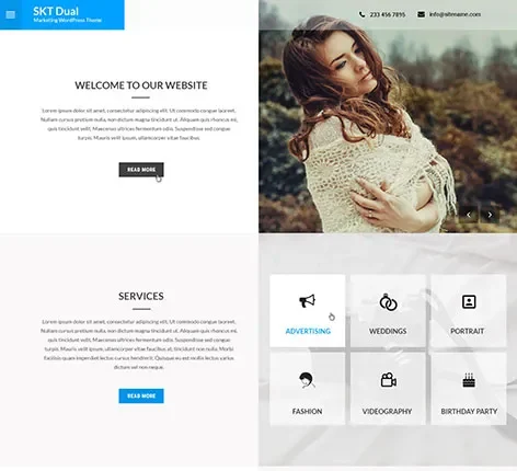 SKT Dual - Marketing WordPress theme Non Blog WordPress Theme