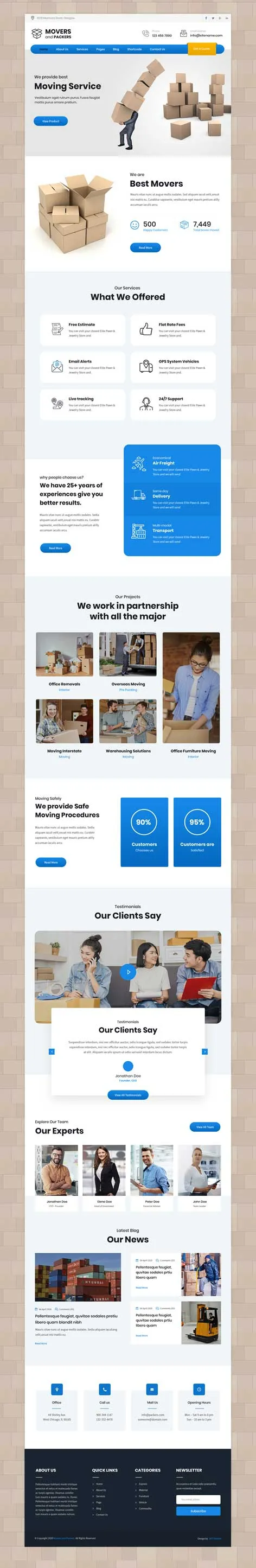 moving company WordPress theme