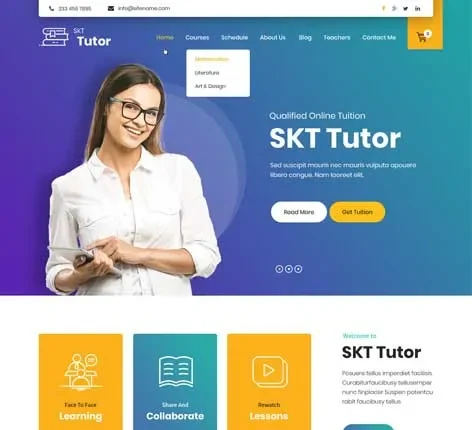 SKT Tutor - Online Tutor WordPress theme