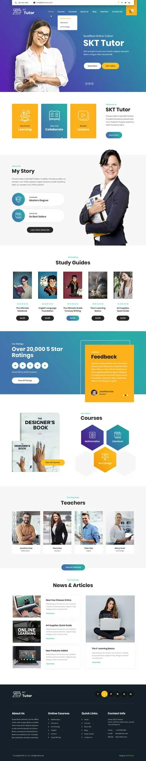 online tutor WordPress theme