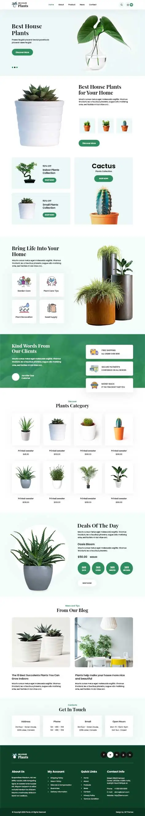 plant store WordPress theme