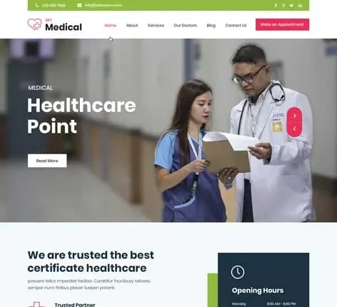 SKT Medical Pro - doctor booking WordPress theme