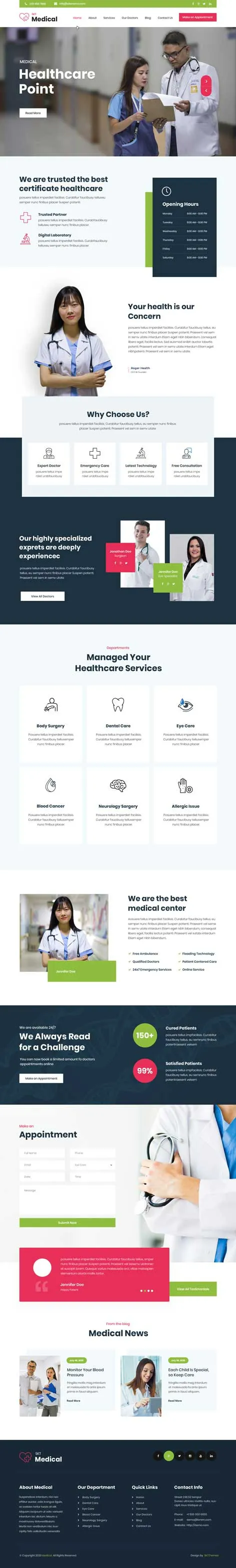 SKT Medical Pro - responsive medical WordPress theme