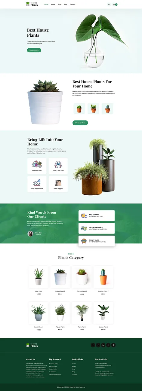 free houseplants WordPress theme