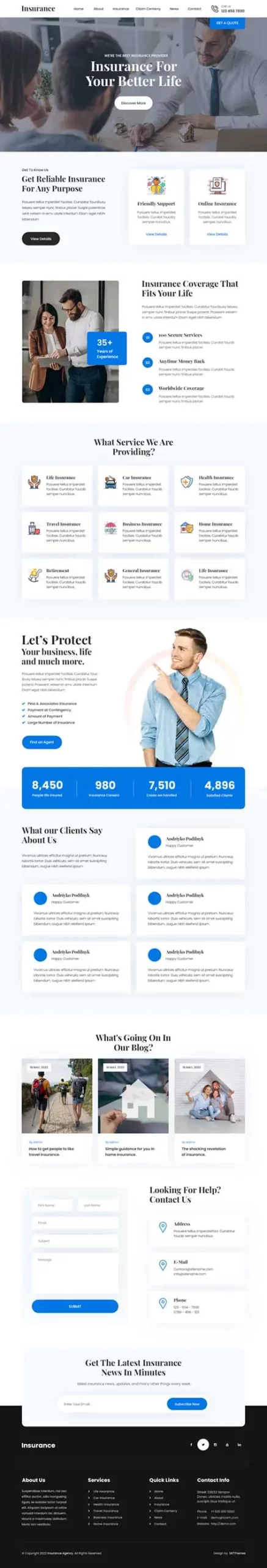 insurance agency WordPress theme