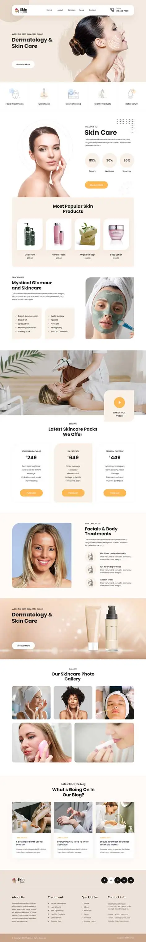 GB Skin Care Pro - Skin Clinic WordPress Theme