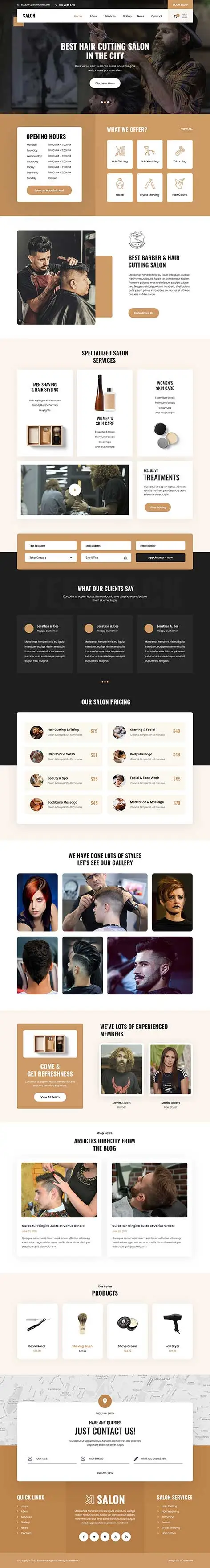 barber shop WordPress theme