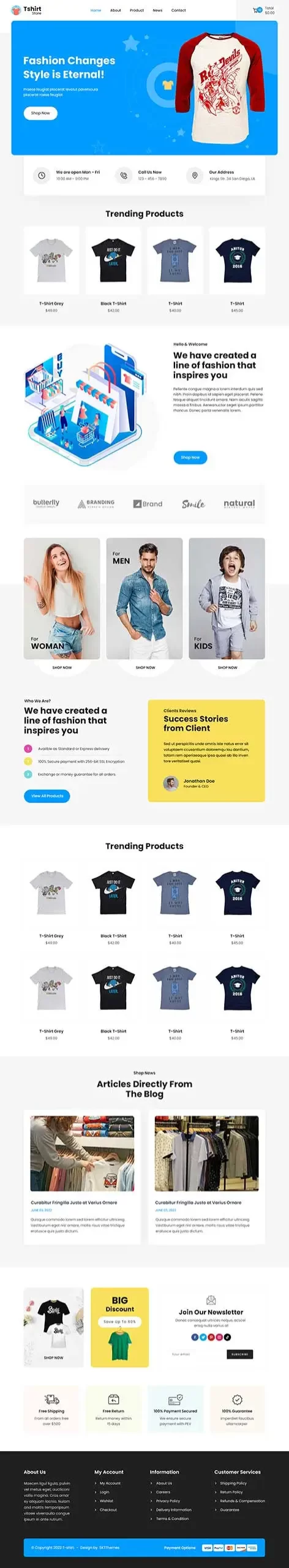 T-shirt WordPress theme