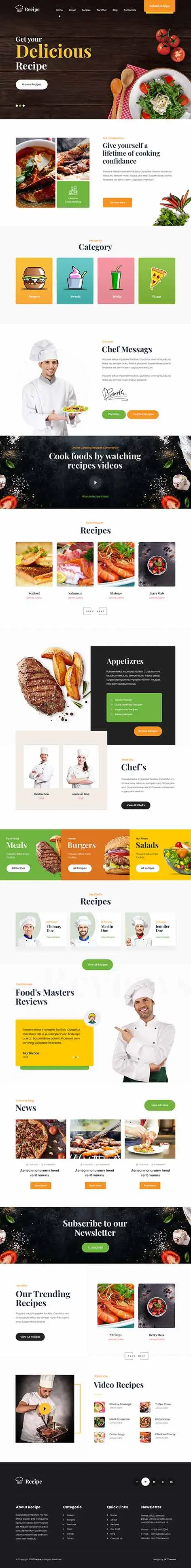 recipe WordPress theme