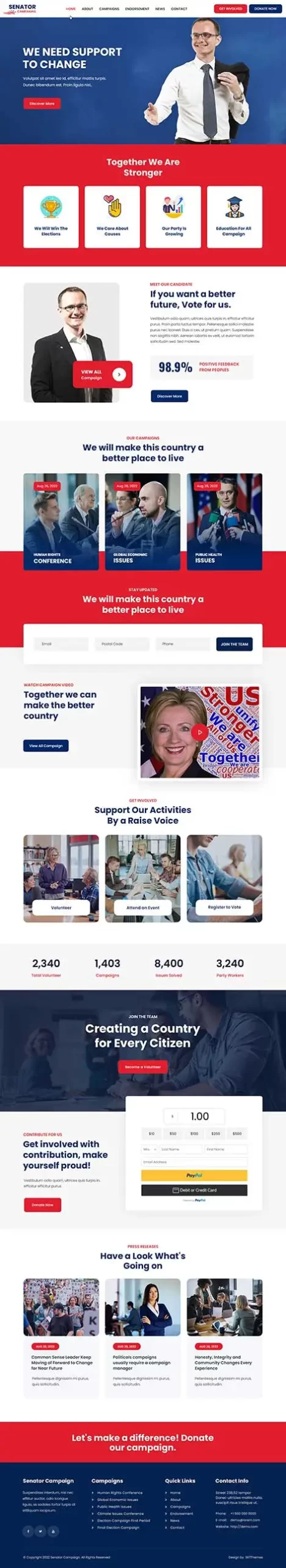 election campaign WordPress theme