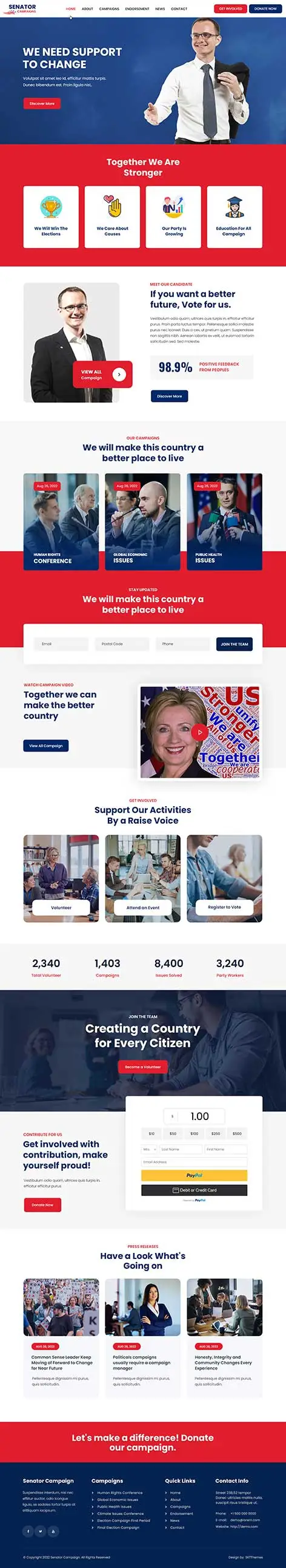 Election Campaign WordPress Theme