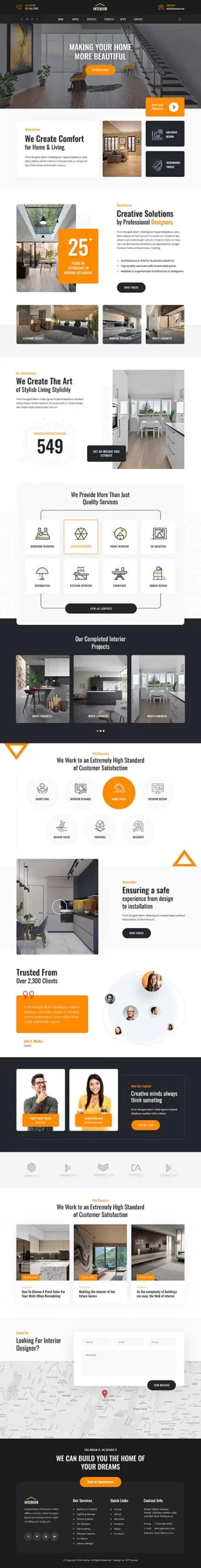 modern interior WordPress theme