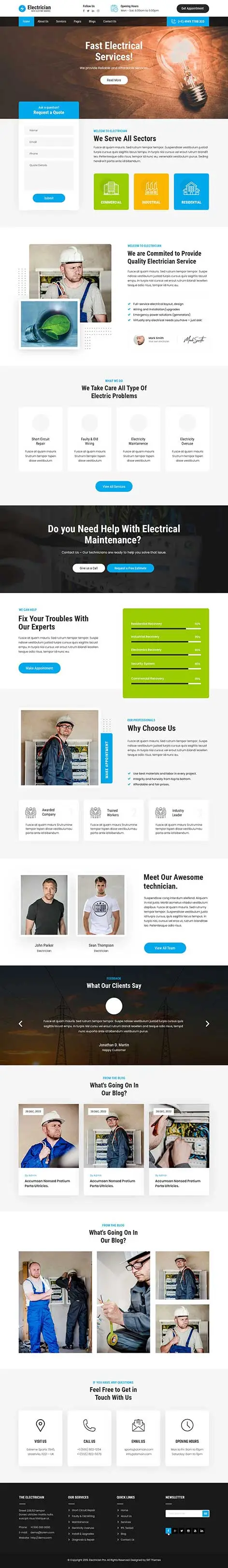 electrician WordPress theme