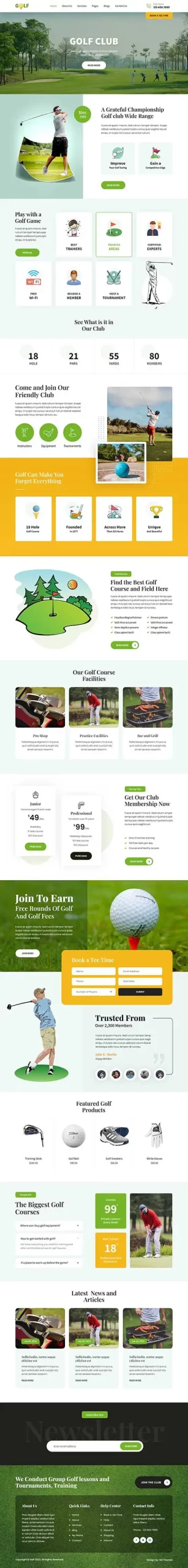 golf WordPress theme