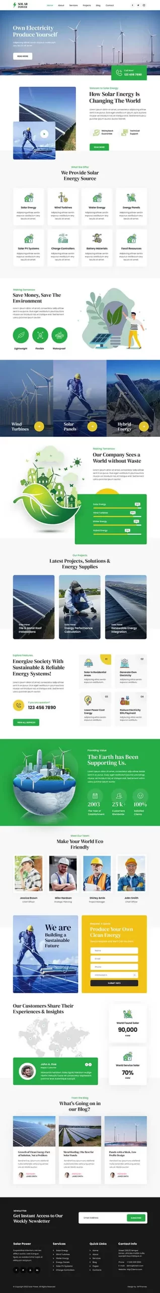 green energy WordPress theme