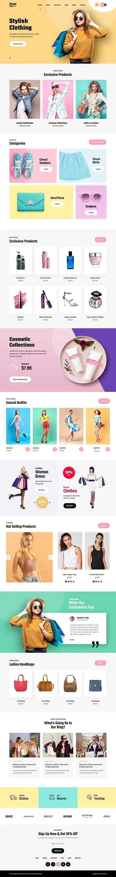 feminine shop WordPress theme