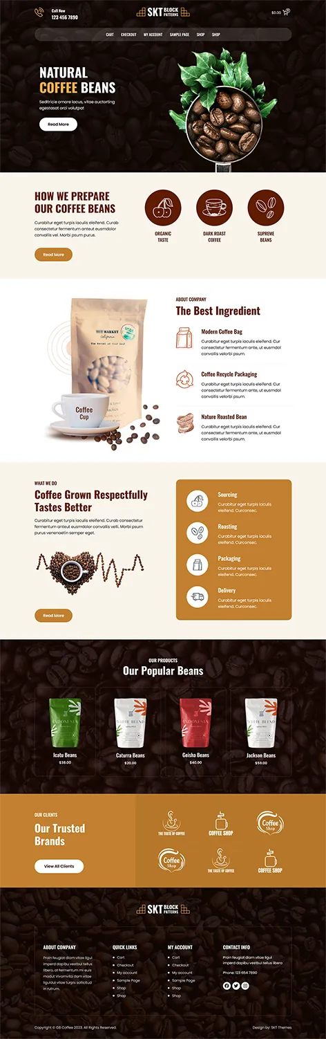 Free Coffee Shop WordPress Theme