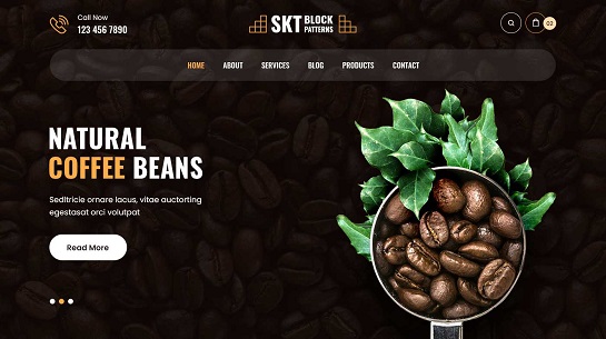 GB Coffee Blocks WordPress theme