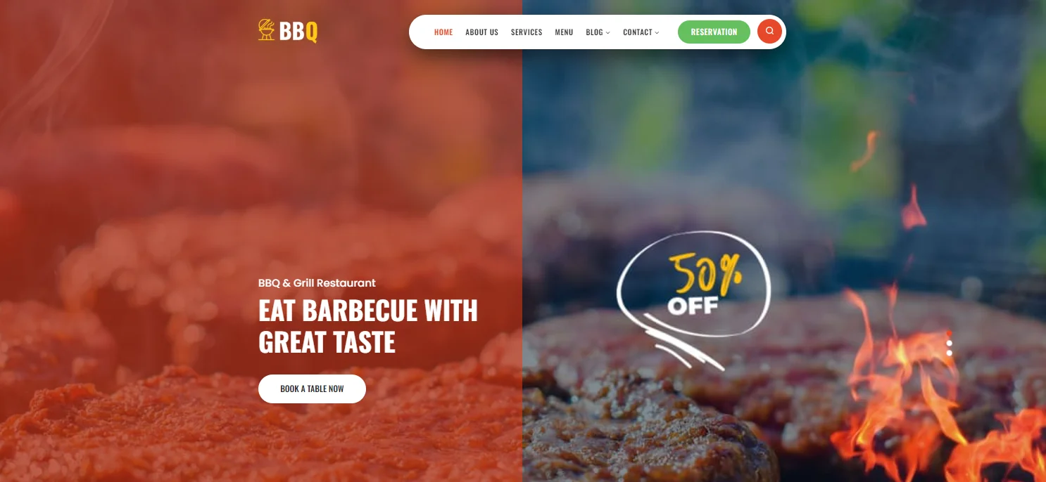SKT barbecue free WordPress themes with demo content