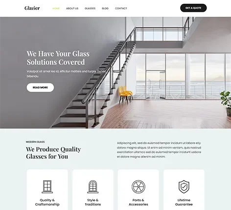 SKT Glass - Free Glass Company WordPress Theme