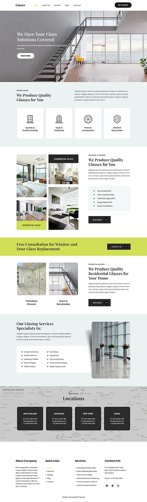 free glass company WordPress theme