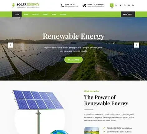 Solar Energy Pro - Solar Energy WordPress Theme for Green Energy Companies