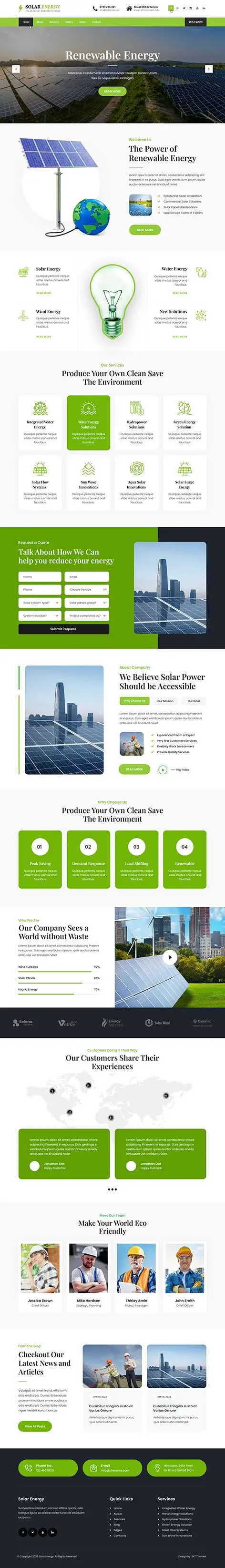 solar energy WordPress theme