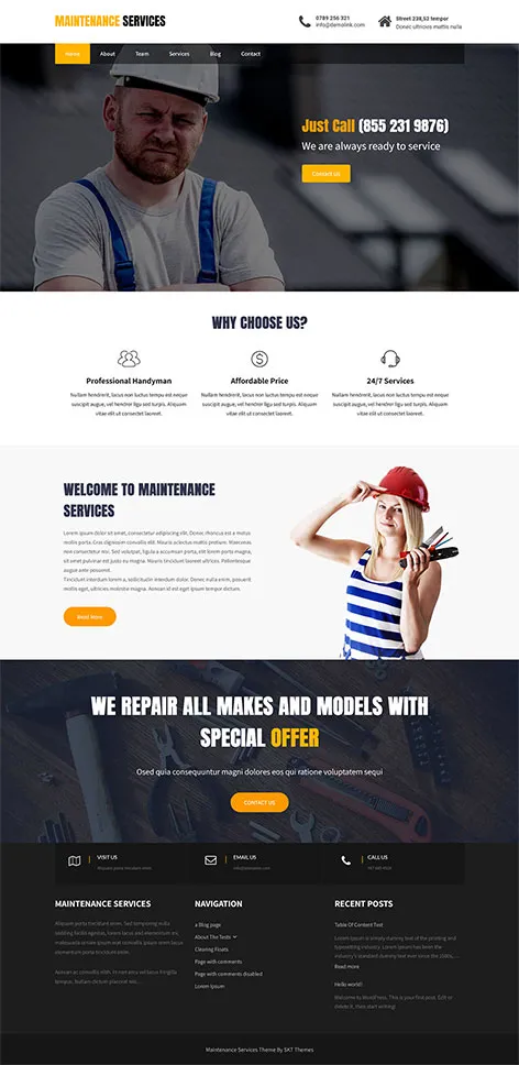 Free renovation WordPress theme