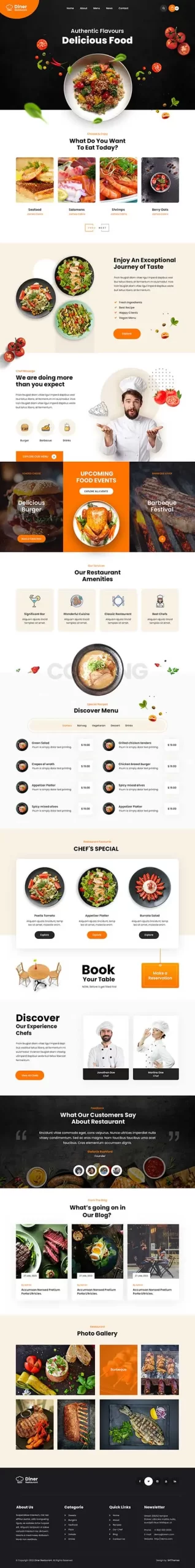 food restaurant WordPress theme