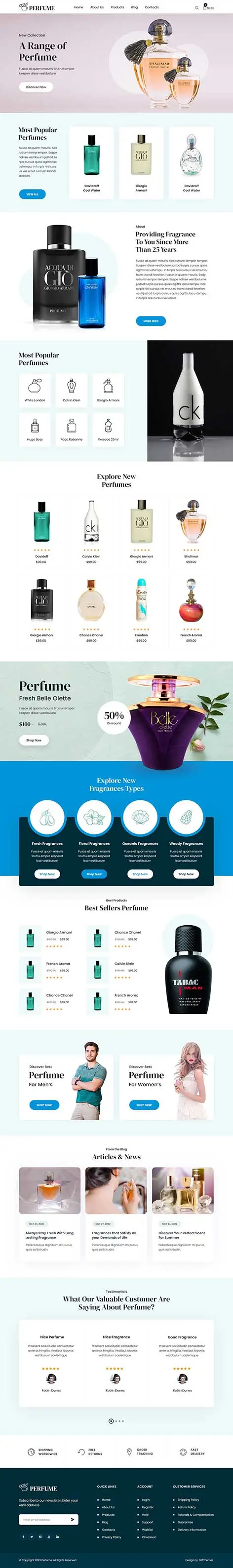 SKT Divi Perfume - Divi Child Theme